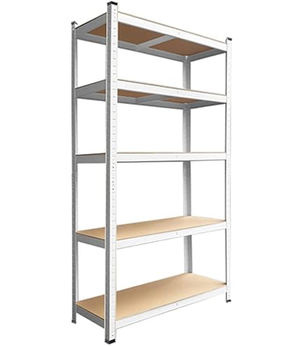 Amazon｜スチール5段ラック ホワイト 幅90×奥行40×高さ180cm 耐荷重